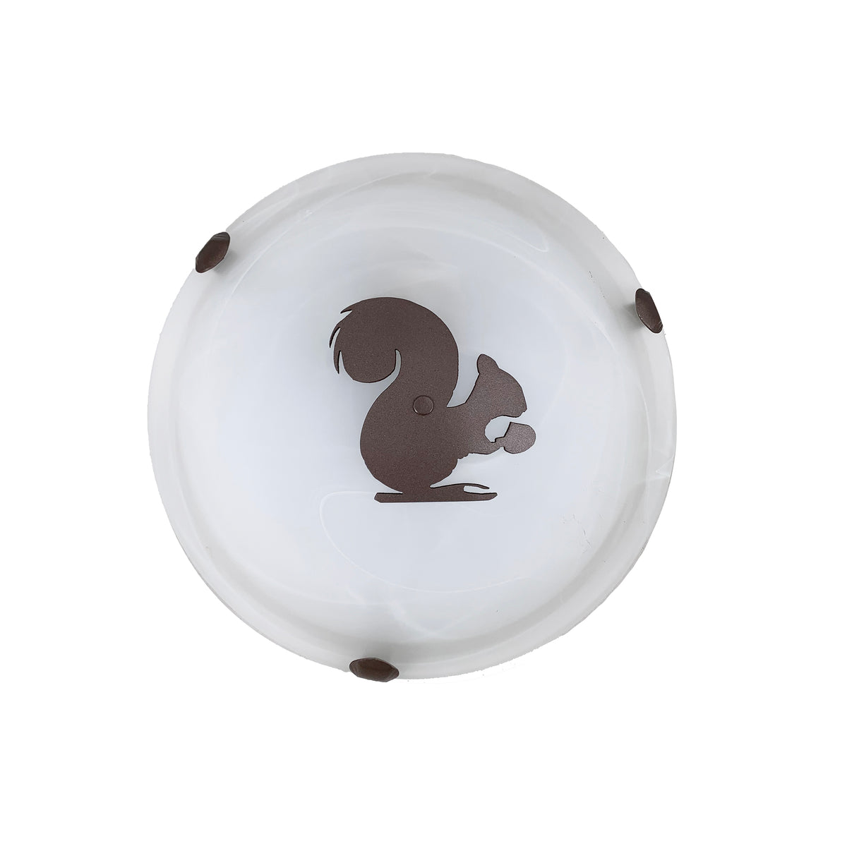 ONLI Plafoniera Per Cameretta In Vetro Bianco Satinato Diam 25cm - Decorata Con Zampe Di Animali, Luce LED E27